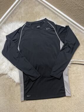 Nike Dri-FIT Compression Long Sleeve L Black Gray Athletic Training Running